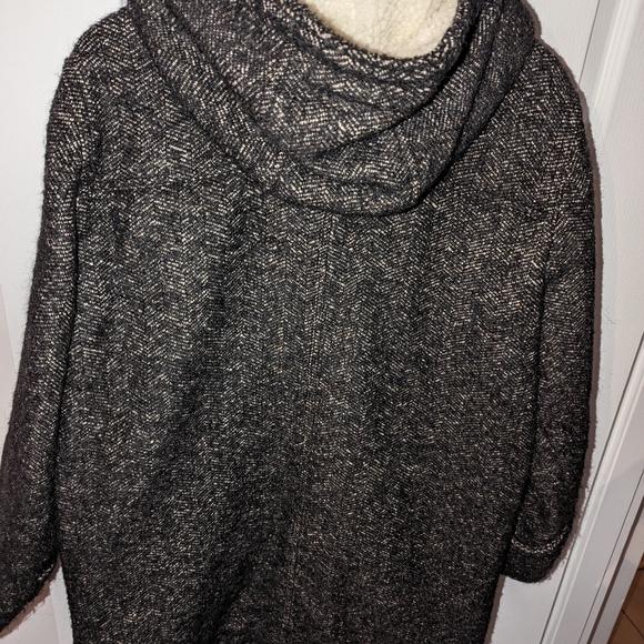Coach wool duffle coat size medium, black, grey and white Tweed - Picture 7 of 7
